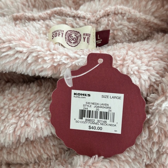 SO Pink Sherpa Fleece Funnel Neck Pullover Top - Picture 16 of 16